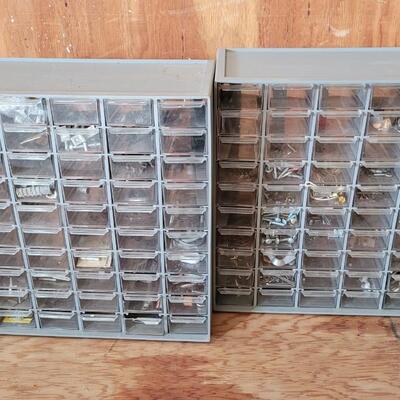 Lot 84: (2) Vintage Storage Tray Organizers w/ Contents Included