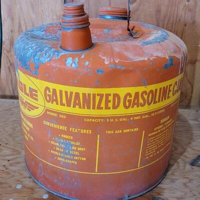 Lot 98: Vintage EAGLE Galvanized 5 Gallon Metal Storage Container