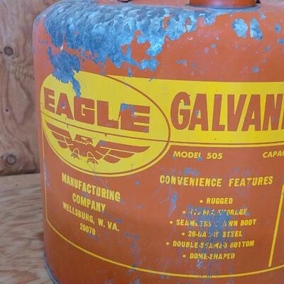 Lot 98: Vintage EAGLE Galvanized 5 Gallon Metal Storage Container
