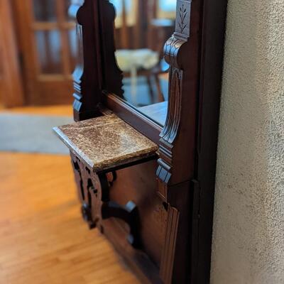 Incredible Rare Find Carved Walnut Pier Wall Mirror