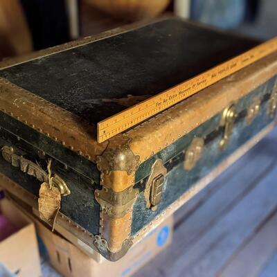 Incredible Intact Antique Trunk