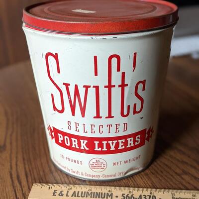 Vintage Swift's Select Pork Livers Tin