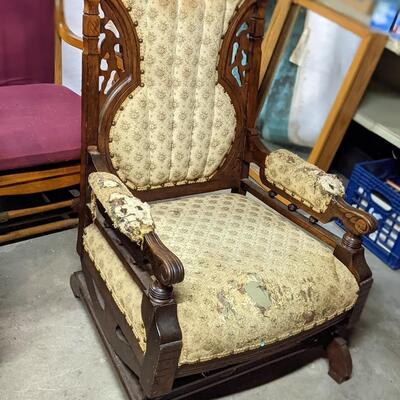 Gorgeous Antique Rocker-Look Beyond the Upholstery