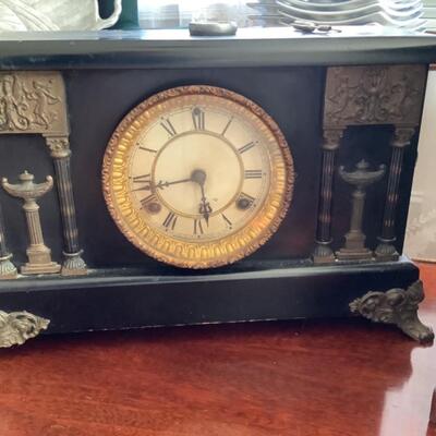 F504 Antique Waterbury  Mantle Clock and more