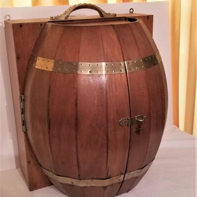 Lot #244  Totally Cool MidCentury Bar in the form of a Barrel - never used