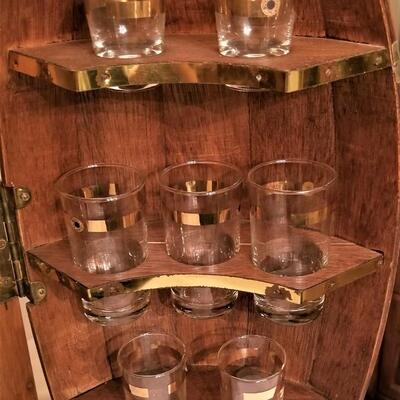 Lot #244  Totally Cool MidCentury Bar in the form of a Barrel - never used