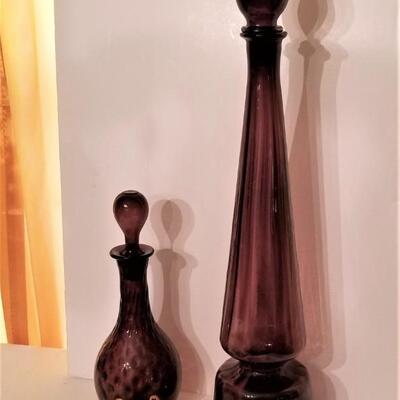 Lot #245  Mid Century Colored Glass Lot - 4 pieces