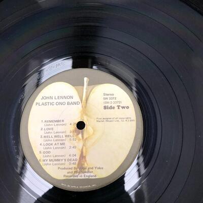 1971 Apple Label John Lennon Plastic Ono Band Vinyl Record