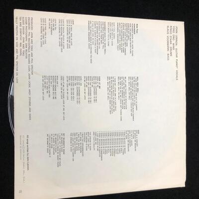 1971 Apple Label John Lennon Plastic Ono Band Vinyl Record