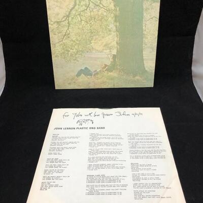 1971 Apple Label John Lennon Plastic Ono Band Vinyl Record