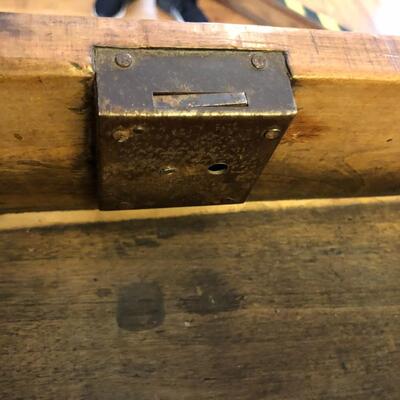 Beautiful Antique Oak Desk with slot on top