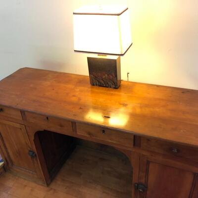 Beautiful Antique Oak Desk with slot on top