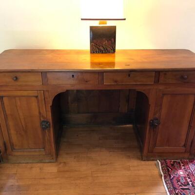 Beautiful Antique Oak Desk with slot on top