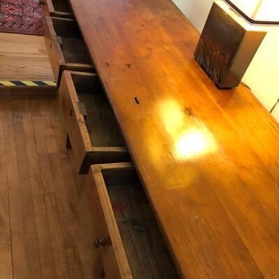 Beautiful Antique Oak Desk with slot on top