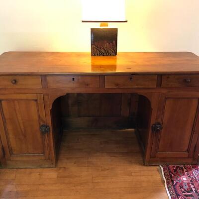 Beautiful Antique Oak Desk with slot on top