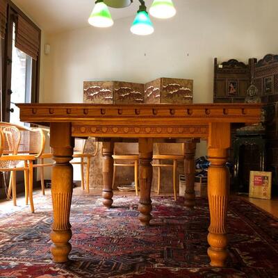 Gorgeous Antique Vintage Wood Dining Table Square or Rectangle