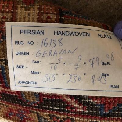 Vintage Persian Handwoven Geravan Rug in Red Traditional Pattern
