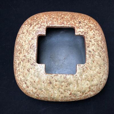 Modernist Ceramic Vessel Glazed by Brown and White Speckles