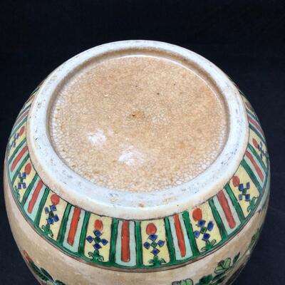 Antique Chinese Glazed Painted Vase Circa 1910