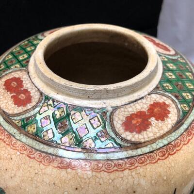 Antique Chinese Glazed Painted Vase Circa 1910