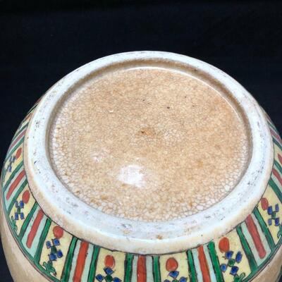 Antique Chinese Glazed Painted Vase Circa 1910