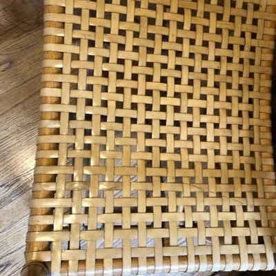 McGuire San Francisco Laced Rawhide Bentwood Armchair with Foot Rest