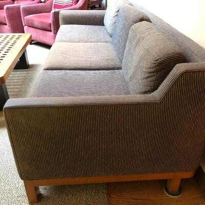 Vintage Mid Century Style Gray Sofa with Wood Legs