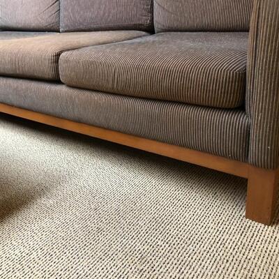 Vintage Mid Century Style Gray Sofa with Wood Legs