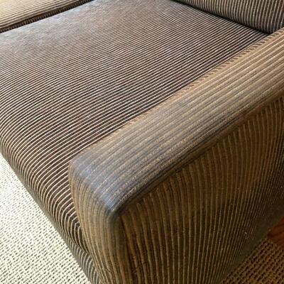 Vintage Mid Century Style Gray Sofa with Wood Legs