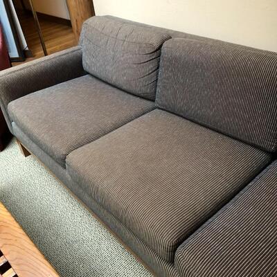 Vintage Mid Century Style Gray Sofa with Wood Legs