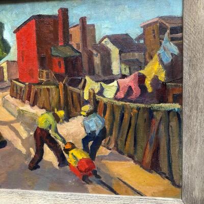Elizabeth Ogilby Original Oil on Canvas Neighborhood Urban City Scene