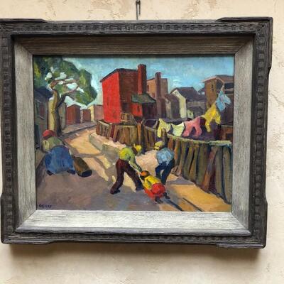 Elizabeth Ogilby Original Oil on Canvas Neighborhood Urban City Scene