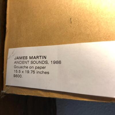 James Martin Original Gouache on Paper Ancient Sounds 1986