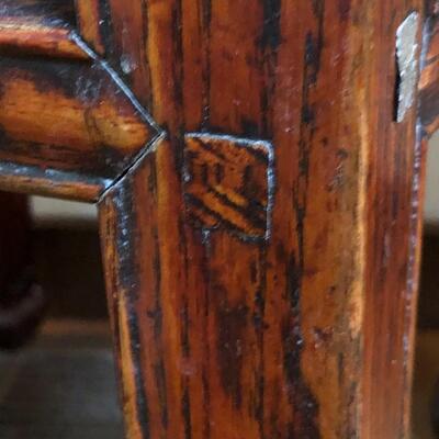 Antique Asian Chinese Pair of Wood Side Tables