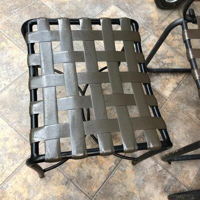 Pair of Outdoor Armchairs with Foot Stools in Black and Brown