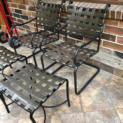 Pair of Outdoor Armchairs with Foot Stools in Black and Brown