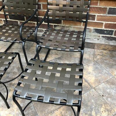 Pair of Outdoor Armchairs with Foot Stools in Black and Brown