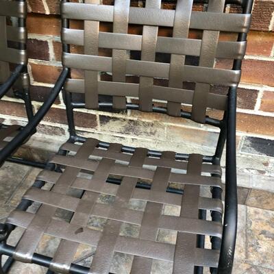 Pair of Outdoor Armchairs with Foot Stools in Black and Brown