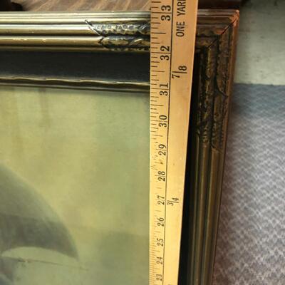 Framed Sailboat Art by Hans Petersen Titled Homeward Bound
