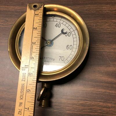 National Steam Specialty Co Chicago Antique Brass Altitude Meter