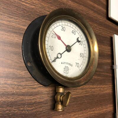 National Steam Specialty Co Chicago Antique Brass Altitude Meter