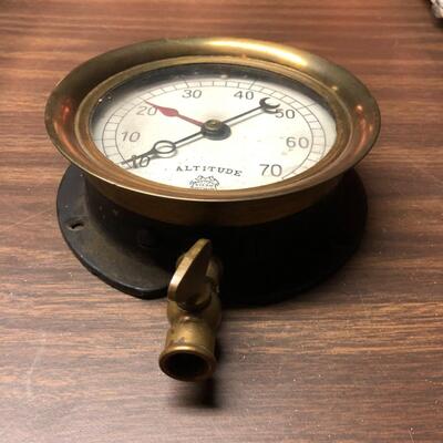 National Steam Specialty Co Chicago Antique Brass Altitude Meter