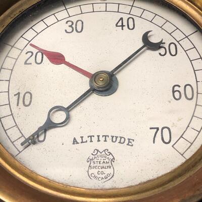 National Steam Specialty Co Chicago Antique Brass Altitude Meter