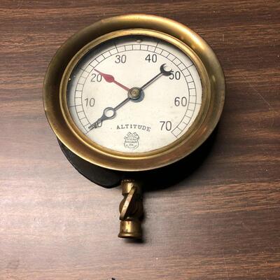 National Steam Specialty Co Chicago Antique Brass Altitude Meter