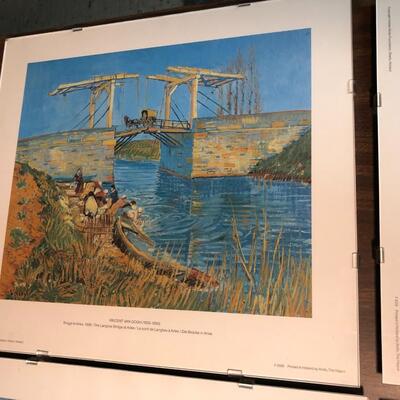 Lot of 4 Vincent Van Gogh Art Prints Glass Covered