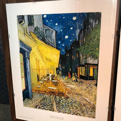 Lot of 4 Vincent Van Gogh Art Prints Glass Covered