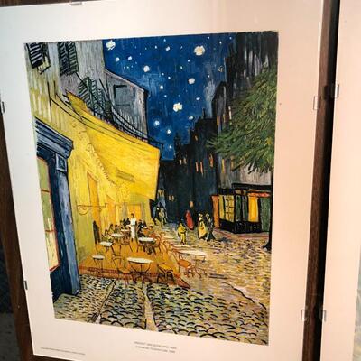 Lot of 4 Vincent Van Gogh Art Prints Glass Covered