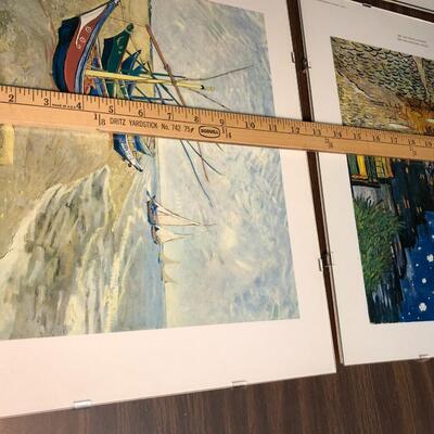 Lot of 4 Vincent Van Gogh Art Prints Glass Covered
