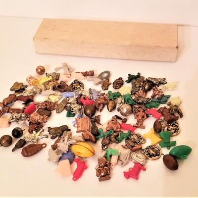Lot #251  Box full of vintage Cracker Jack Prizes - 120 pieces