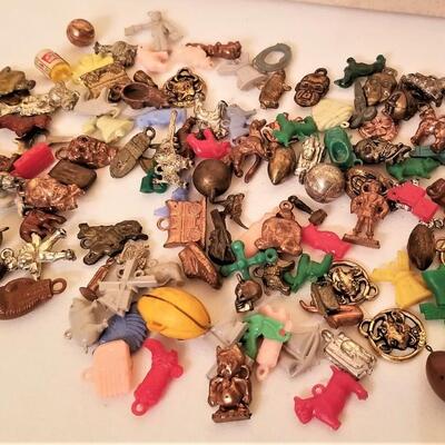 Lot #251  Box full of vintage Cracker Jack Prizes - 120 pieces